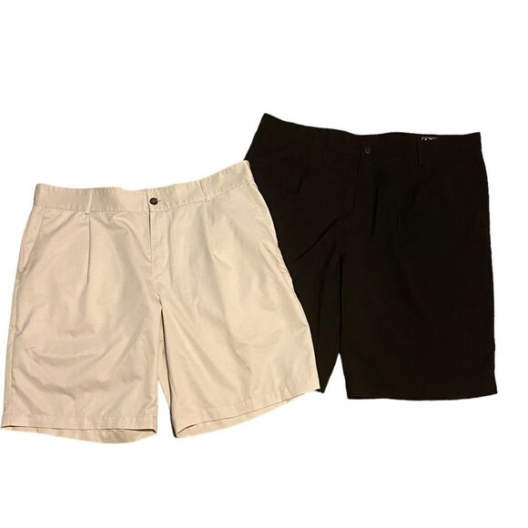 adidas Other - Adidas Men’s Sz 38 Black Beige Climalite Dri Quik Hybrid Flat Front Golf Shorts